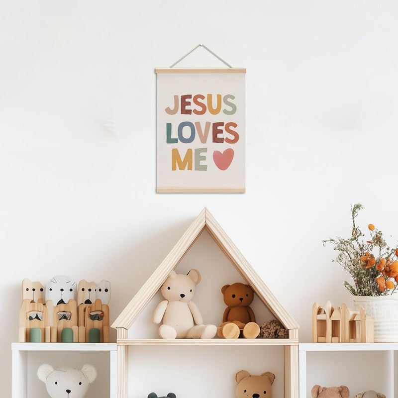 XFN Christian Decor Boho Poster Hanger, Jesus Religious Wall Decor, Christian Gifts Bible Verse Spiritual Gifts Wall Art Wall Hanging Banner Farmhouse Church Apartment Bedroom Kitchen Decor - Image 3
